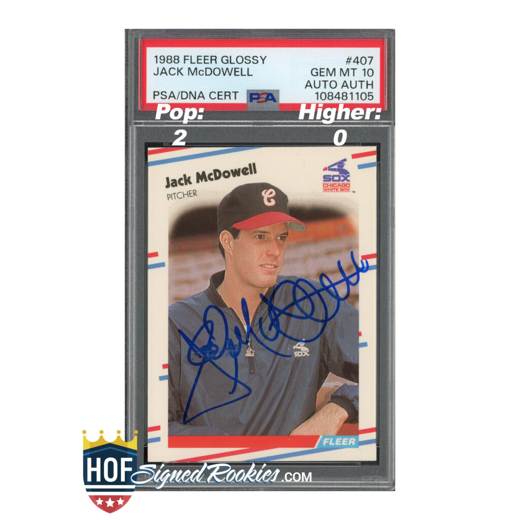 1988 Fleer Glossy #407 Jack McDowell PSA 10 Auto Auth