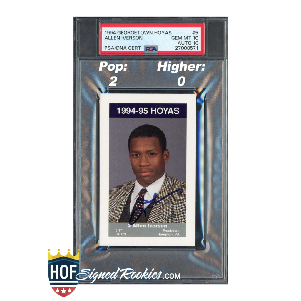 1994 Georgetown Hoyas Allen Iverson PSA 10 Auto 10 hof signed rc rookie autograph