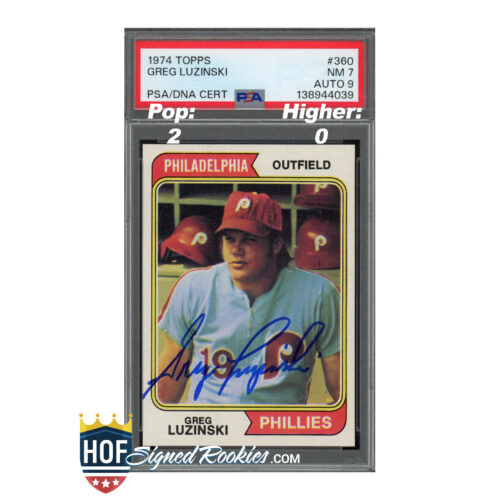 Greg Luzinski Phillies rookie card in a PSA/DNA certified case with autograph