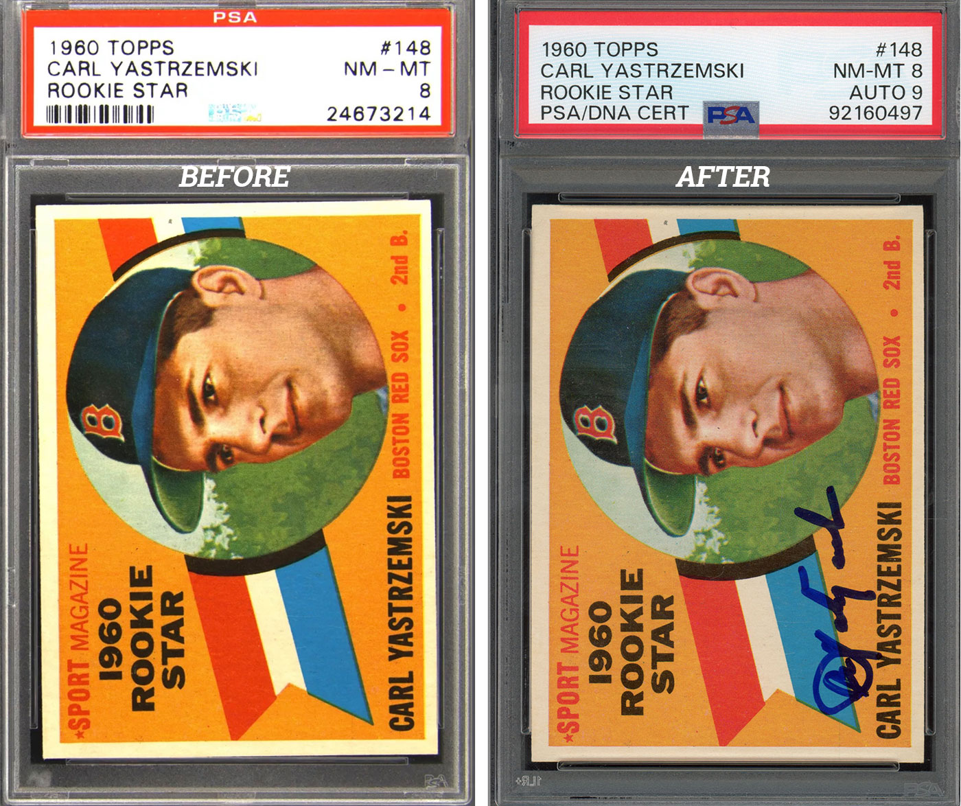 1960 Topps Carl Yastrzemski PSA 8 Auto 9 1960 Topps Carl Yastrzemski PSA 8 Auto 9