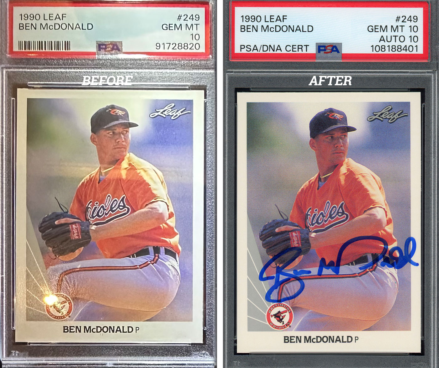 1990 Leaf Ben McDonald PSA 10 Auto 10 1990 Leaf Ben McDonald PSA 10 Auto 10
