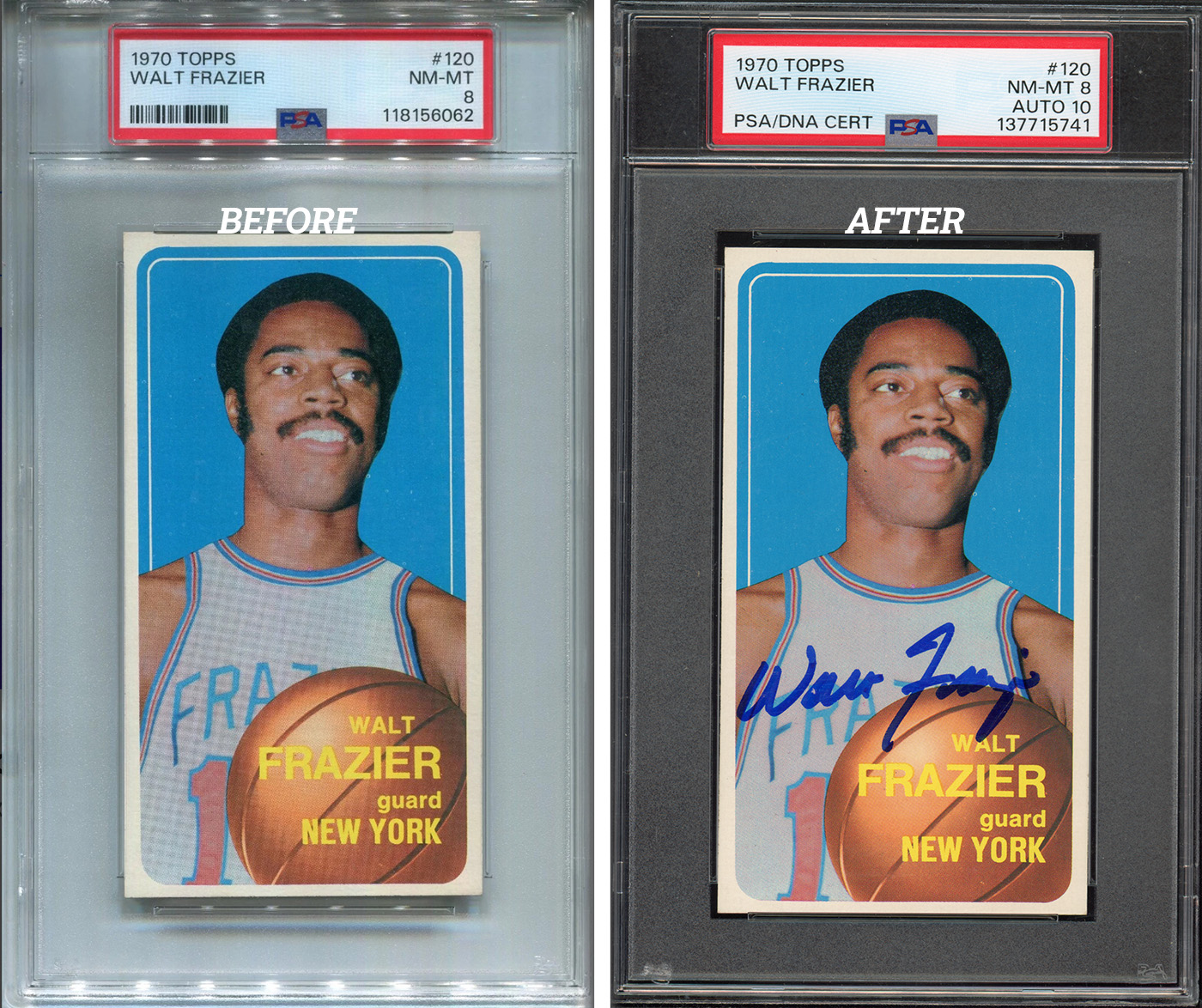 1970 Topps Walt Frazier PSA 8 Auto 10 1970 Topps Walt Frazier PSA 8 Auto 10