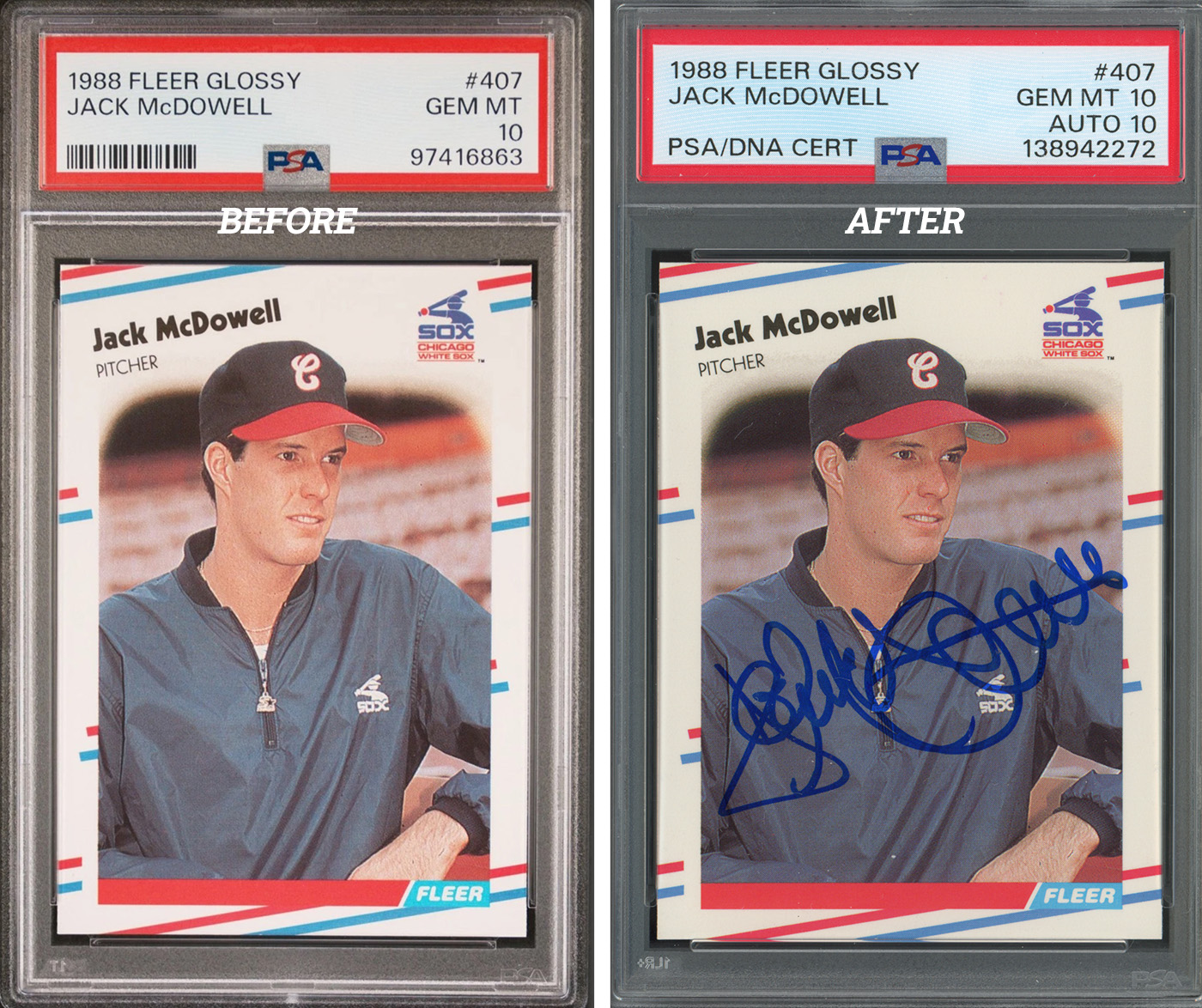 1988 Fleer Glossy Jack McDowell PSA 10 Auto 10 1988 Fleer Glossy Jack McDowell PSA 10 Auto 10