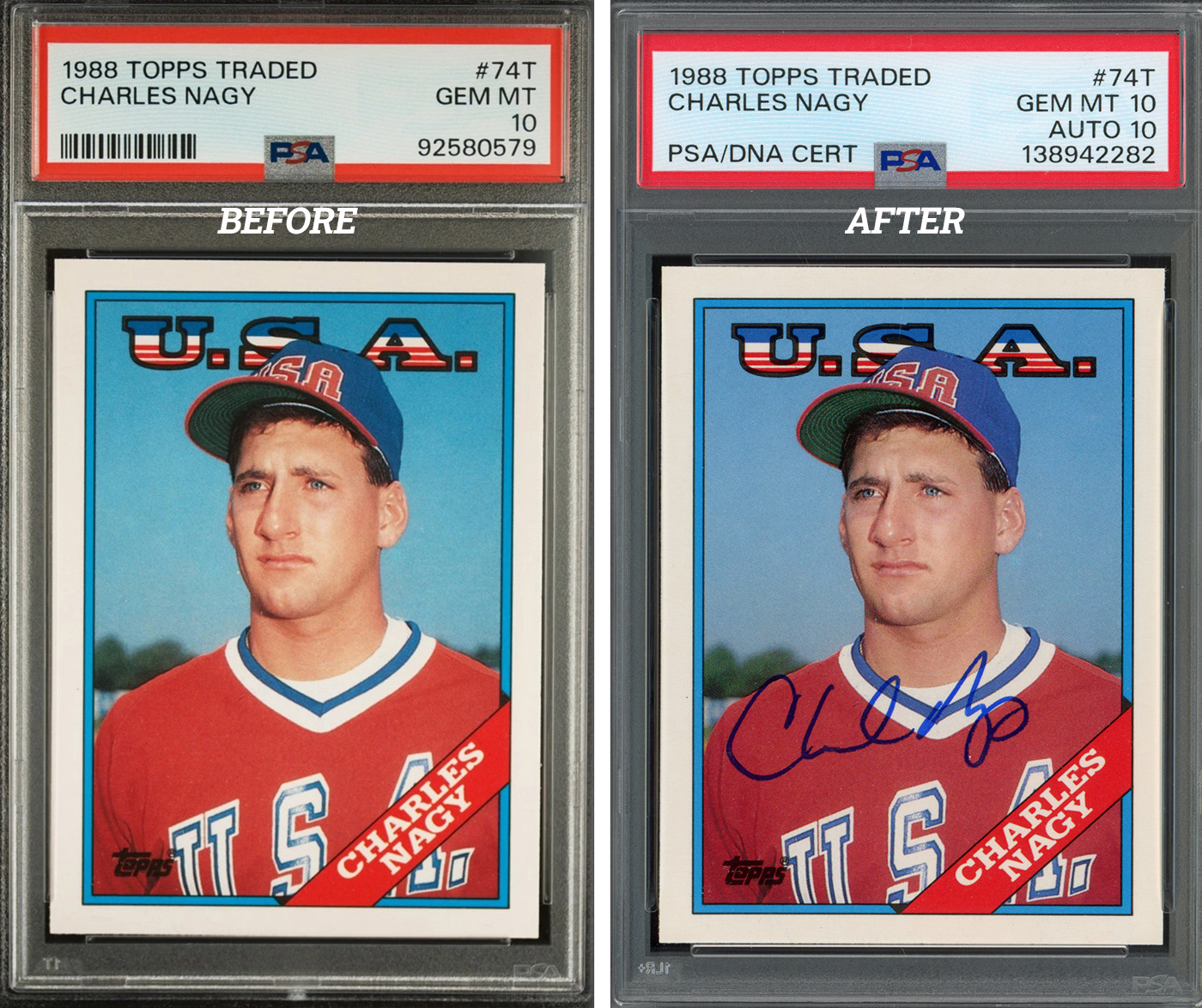 1988 Topps Traded Charles Nagy PSA 10 Auto 10 1988 Topps Traded Charles Nagy PSA 10 Auto 10