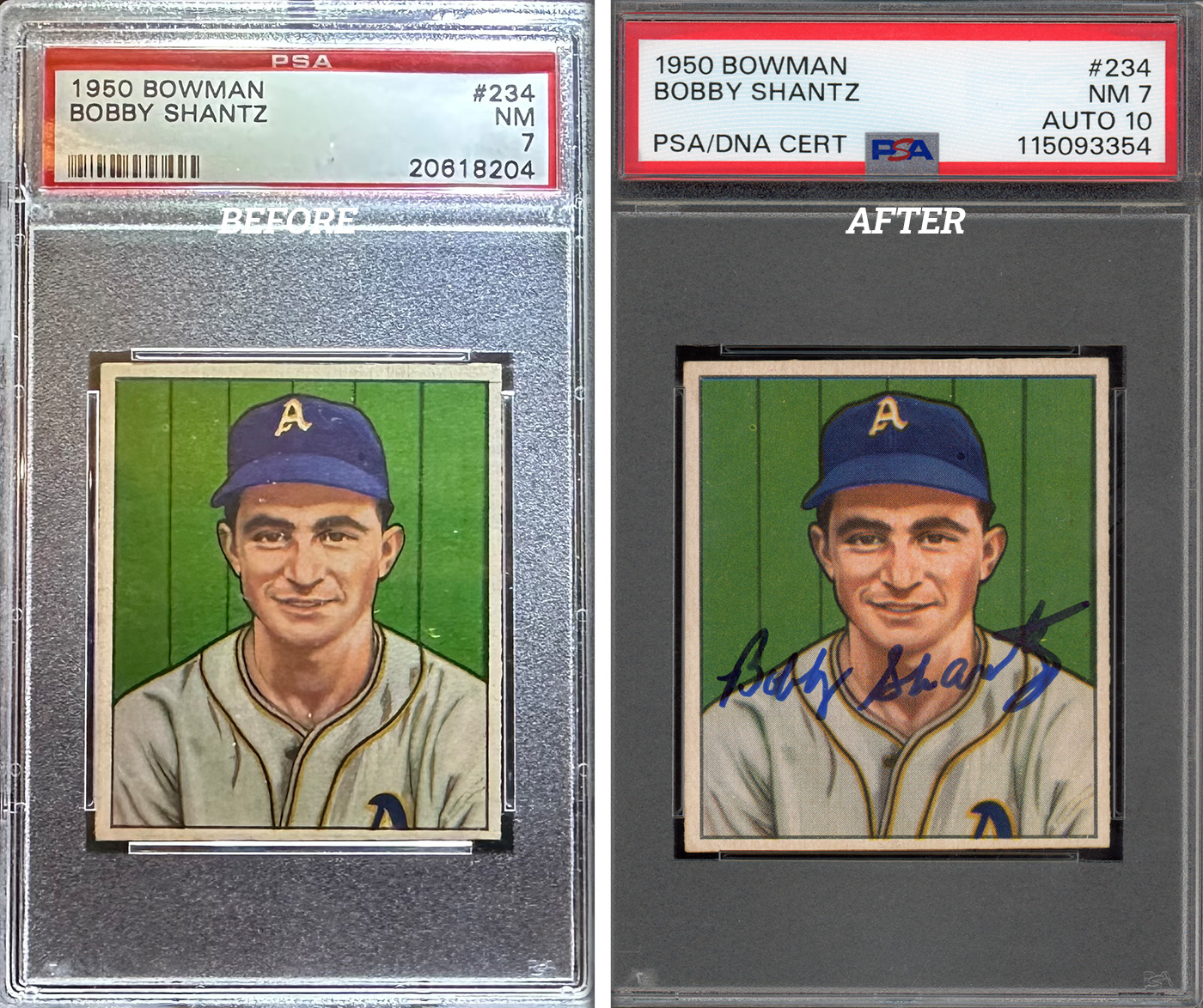 1950 Bobby Shantz PSA 7 Auto 10 1950 Bobby Shantz PSA 7 Auto 10